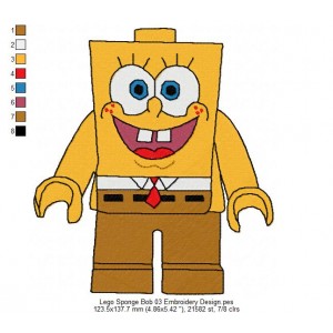 Lego Sponge Bob 03 Embroidery Design